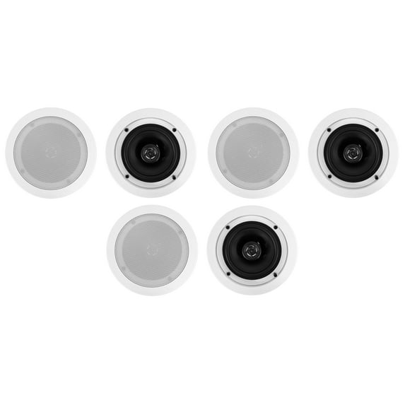 (6) Rockville CC525T White 5.25" Commercial 70v Ceiling Speakers For Restaurant