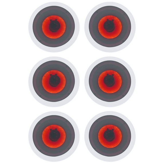 (6) Rockville HC65-LED 6.5" 500 Watt In-Ceiling Home Theater Speakers w/LED's