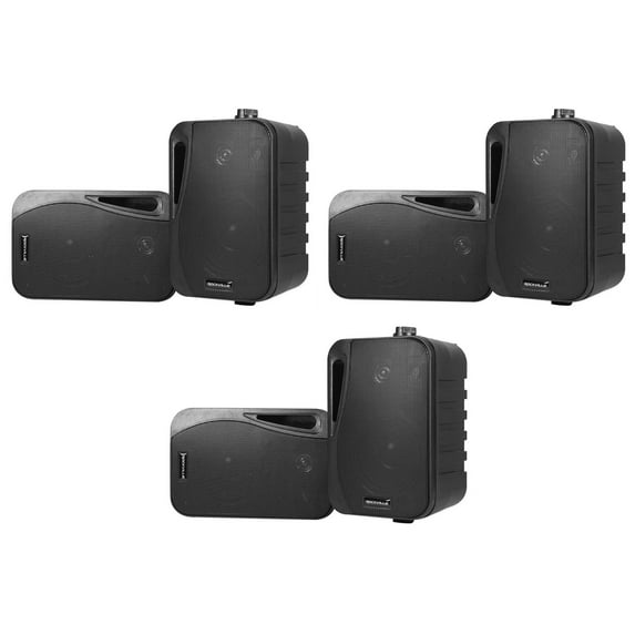 (6) Rockville HP4S Black 4" Outdoor/Indoor Home Theater Patio Swive Speakers