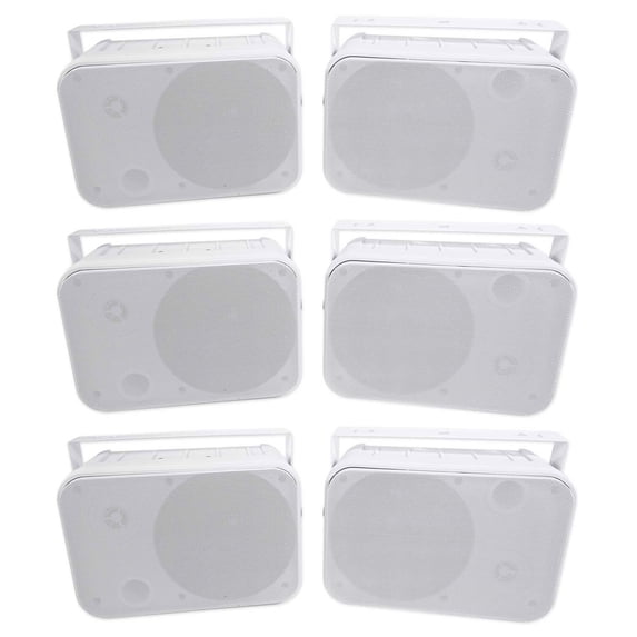 (6) Rockville HP65S-8 6.5" Outdoor/Indoor Home Theater Speakers+Swivel Brackets