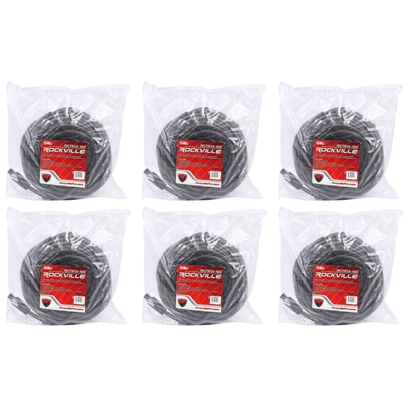 6 Rockville RCTS12100 100' 12 AWG 1/4" TS to Speakon Speaker Cable 100% Copper