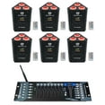thumbnail image 1 of (6) Rockville RF WEDGE BLACK RGBWA+UV Battery Wireless DMX Up Lights+Controller, 1 of 20
