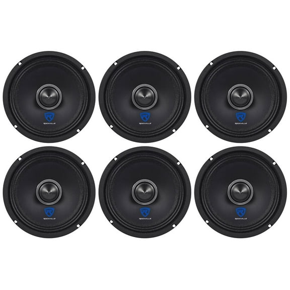(6) Rockville RXM64 6.5" 900w 4 Ohm Mid-Bass Drivers Car Speakers, Mid-Range