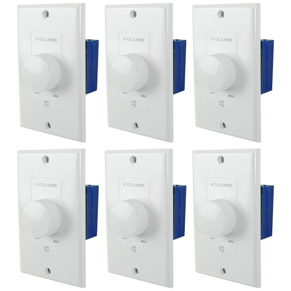 6 Rockville VOL70200 White 200w 70v Wall Volume Controls Zone Controller Boxes
