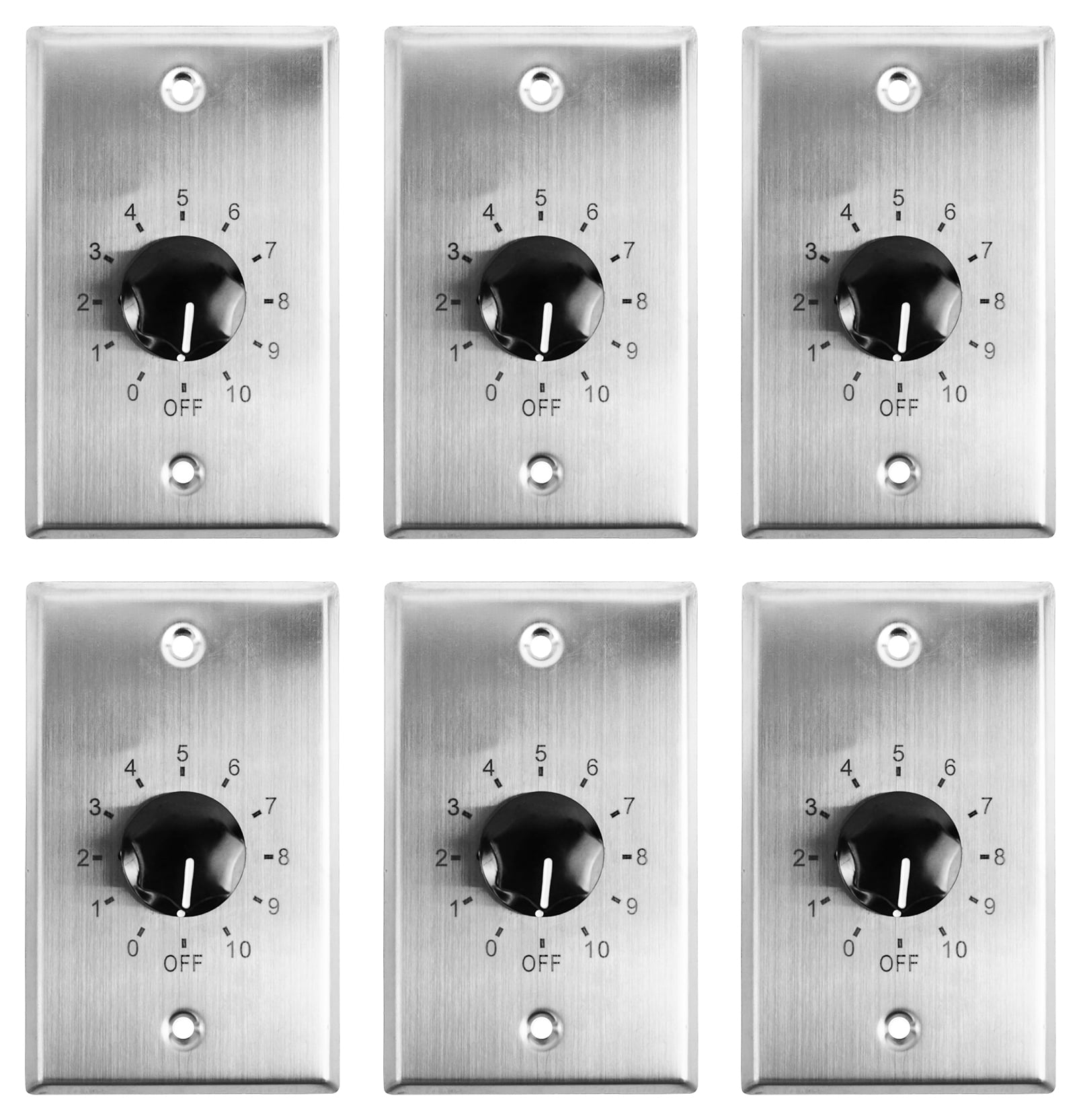 (6) Rockville VOL7035 35w 70v Stainless Wall Volume Control Zone ...