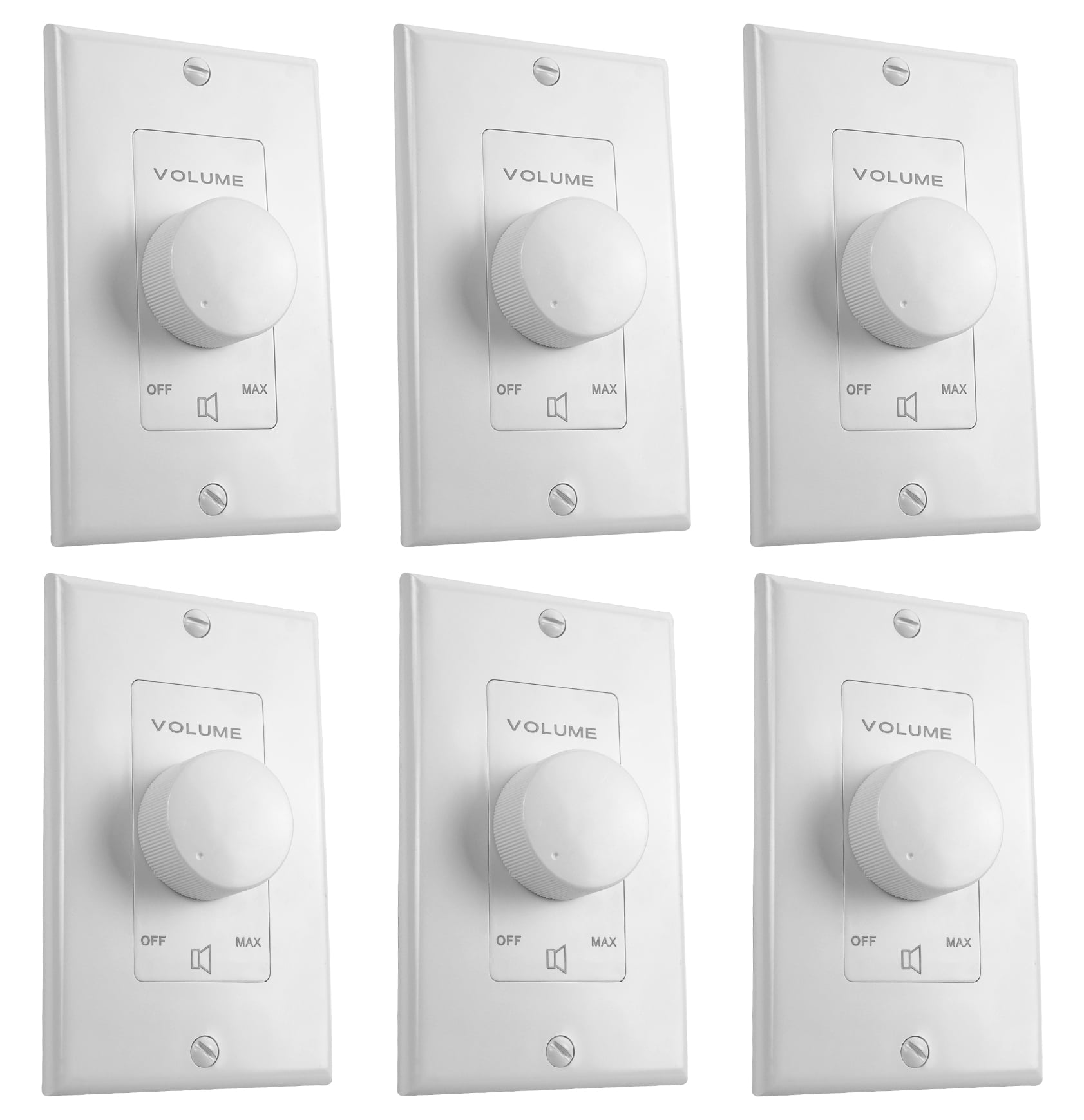 (6) Rockville VOL7035 White 35w 70v Wall Volume Control Zone ...