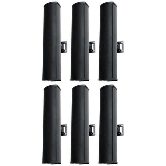 (6) Rockville WET ARRAY 4 Black Line Array Speakers For church/School/Auditorium