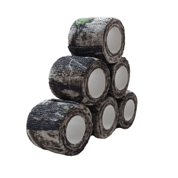 6 Roll Camo Wrap Tape Non-Woven Stealth Bandage Form Wrap 2'' x 177'' Self-Adhesive Protective Bandage for Fly Fishing Bicycle