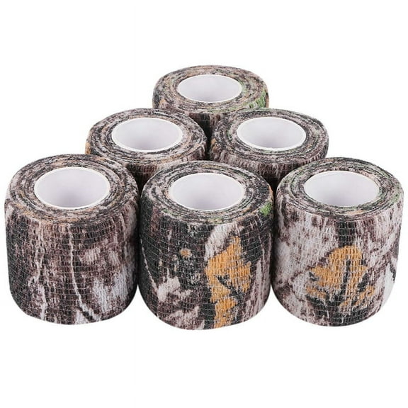 6 Roll Camouflage Tape Cling Scope Wrap Stretch Bandage Self-Adhesive Tape for Camping Hunting Bike Telescope