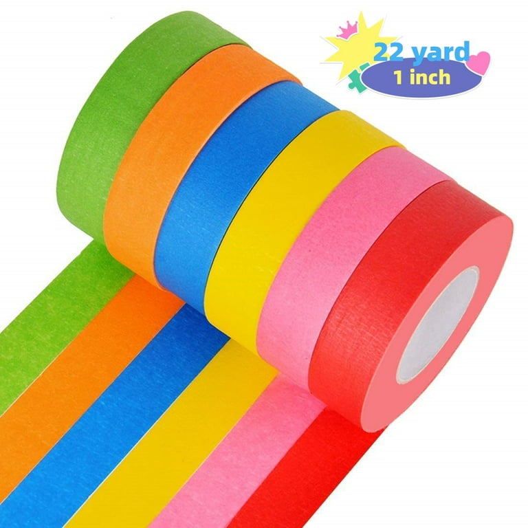 Colored Masking Tape,Colored Painters Tape for Arts & Crafts, Labeling or  Coding - Art Supplies for Kids - 8 Different Color Rolls - Masking Tape 1/2