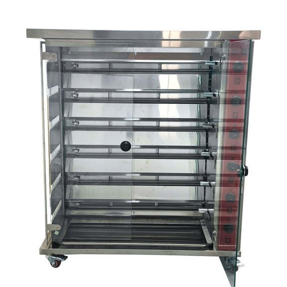 6-Roll Electric Chicken Rotisserie Oven Machine Automatic Rotary Roaster Chicken Duck Rotary Grill 220V 50-300C/122-572