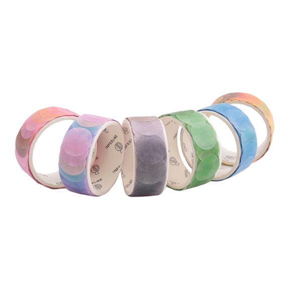 6 Roll Morandi Dots Washi Tape Dot Stickers Circle Dot Labels for DIY Decorative Diary Planner Scrapbooking Photo Ablums,6 Roll x 100 dots Washi Tape,Photo Color