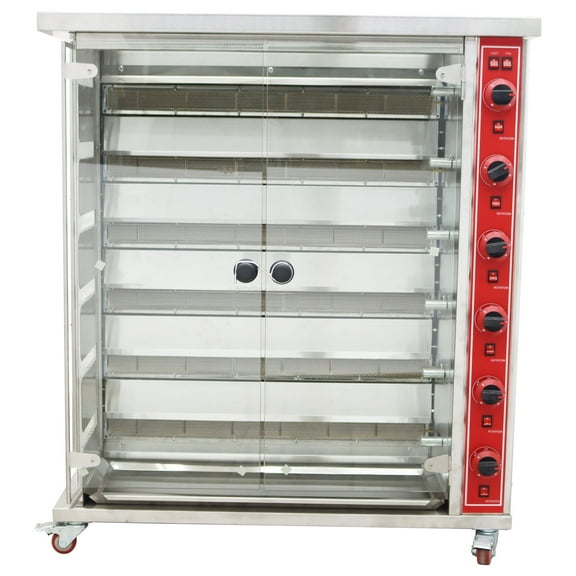 6 Roller Gas Chicken Rotisserie Machine Vertical Gas Rotary Chicken Oven Chicken Grill