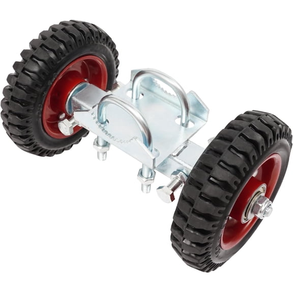 6" Rolling Gate Wheel 2PCS Heavy-Duty Rubber Wheel Carrier with Double U-Bolts for Driveway Chain Link Fence Driveway Metal Tube Gate 500 lbs Capacity