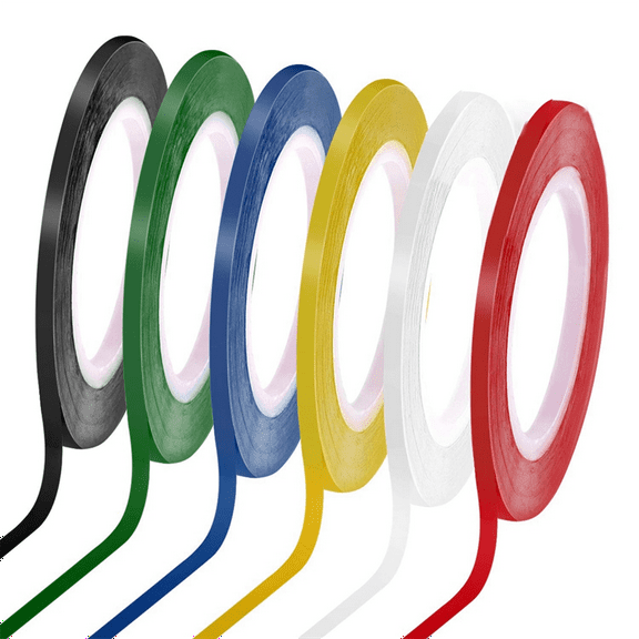 6 Rolls 1/8 Whiteboard Tape Thin White Board Lines Pinstripe Dry Erase Art Electrical Tape, 108 Feet Per Roll