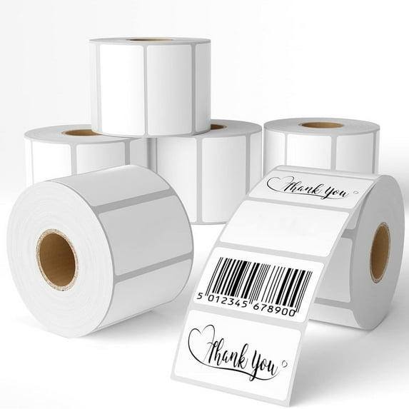 6 Rolls 2.25" x 1.25" Direct Thermal Shipping Barcode Labels 57x32mm for Zebra LP2824 TLP2824 LP2844,1000 Labels per Roll,Total 6000 Labels