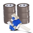 thumbnail image 1 of Shield Tape 6 Rolls 1.88 Inch x 110 Yards Brown Packing Tapes 2 Mil Thick Free 2 Inch Gun Dispenser, 1 of 6
