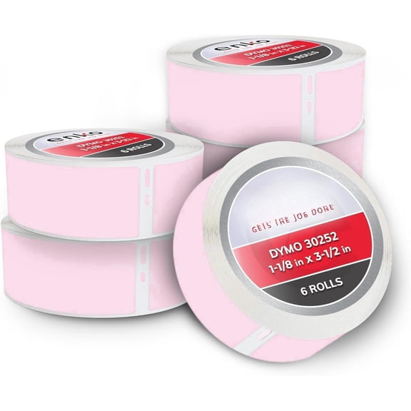 [6 Rolls, 2100 Labels] Address, Shipping & Barcode Labels 30252 -  (1-1/8" x 3-1/2") Compatible for Dymo LabelWriter