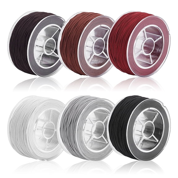 6 Rolls 6 Colors Polyester Elastic Cord Adjustable Elastic Cord Round Mixed Color 1mm 1 roll/color colorful