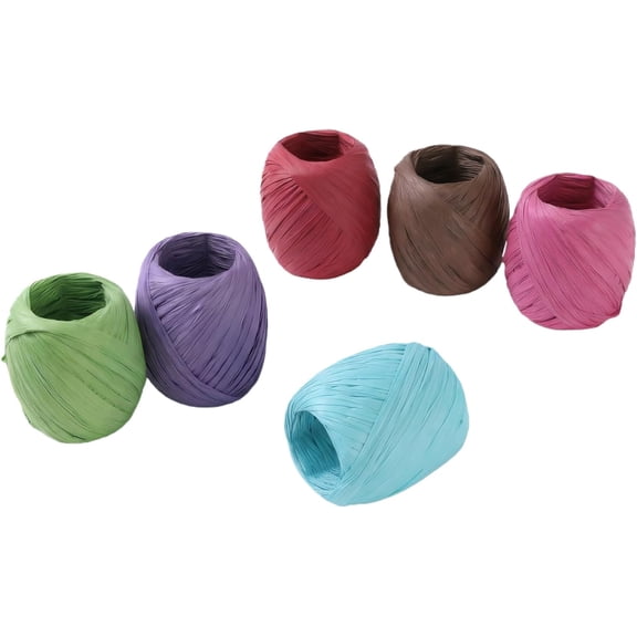6 Rolls Raffia Paper Twine, 6 Colors, 22 yd Each for Gift Wrapping | Gift boxes and parcel tags for gift box ties; supports sample grouping and return