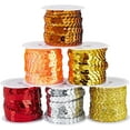 thumbnail image 1 of 6 Rolls 6 Style Eco-Friendly Plastic Paillette Beads Sequins Beads Ornament Accessories Flat Round Mixed Color 6mm about 5m/roll 1 roll/style, 1 of 9