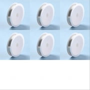 6 Rolls 6 Style Round Copper Jewelry Wire Ghost White 18~28 Gauge 0.3~1mm 1roll/style