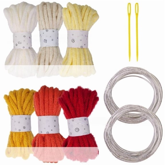 6 Rolls 7mmX5Meters Polyester Rope Assorted Color Hollow Braided Rope