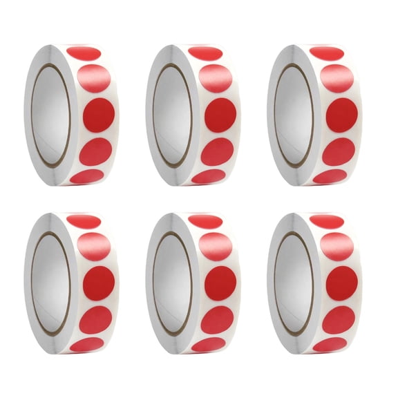 6 Rolls Adhesive Dot Labels for Classroom Organization, Inventory Coding, Storage Box & File Marking