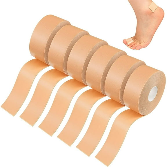 6 Rolls Adhesive Pads Blister Prevention Tape Anti-Wear Heel Pads Foam Tape Waterproof Bandages Patches