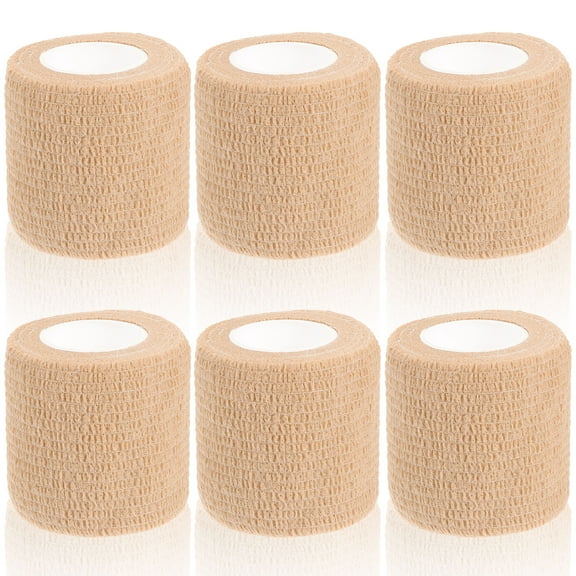 6 Rolls Athletic Tape Medical Large Bandages for Wounds Sports Fitness Polyester Cohesive Gauze Football Student