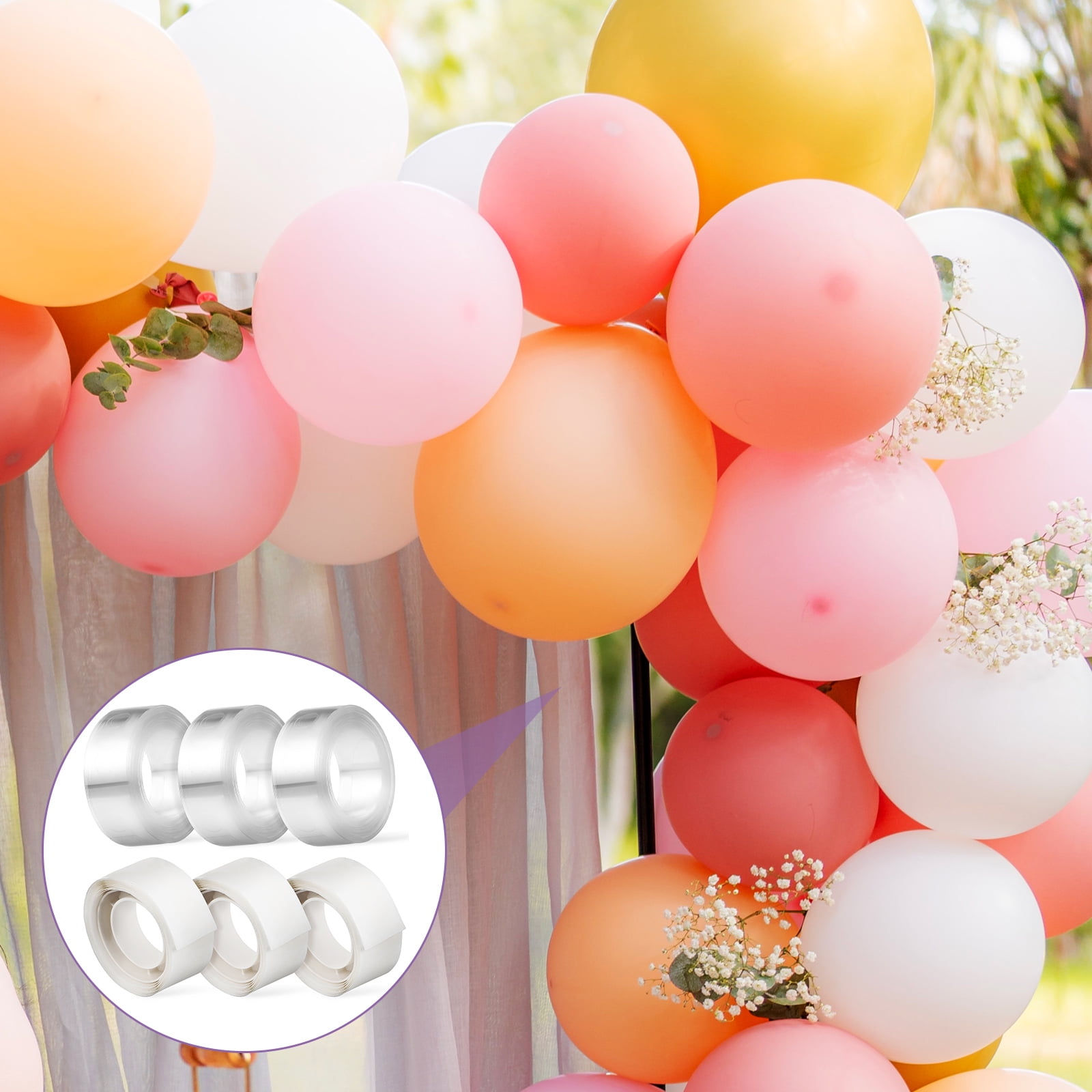 6 Rolls Balloons Dot Tapes Glue Points Balloon Glue Removable Adhesive