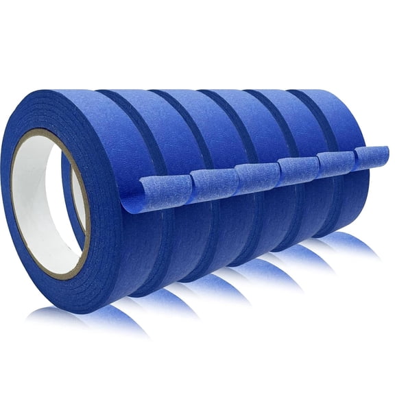 6 Rolls Blue Painters Tape, Multi-Purpose Masking Tape, Blue Craft Tape, Art Tape, Paper Tape, Watercolor Tape for Wall Painting, Canvas Edging, DIY Crafts and Labeling, 1.88 Inch x 60.1 Yards