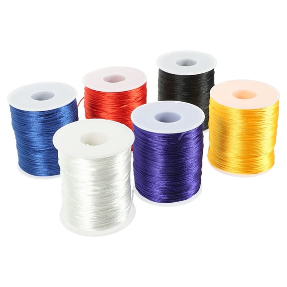 6 Rolls Bracelet Cord DIY Bracelet Rope Crocheting Thread Braided Rope Bracelet Pendant Wire Polyester