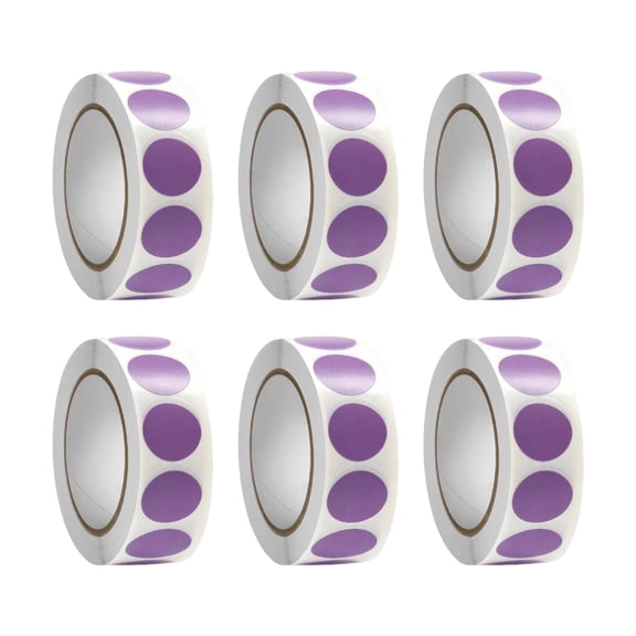 6 Rolls Circles Labels Round Sticker Red Dot Sticker Circular Sticker For Calendar Marking Inventory Management