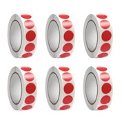 6 Rolls Circles Sticker Round Sticker Red Dot Sticker For File Sorting Inventory Marking Classroom Supplies