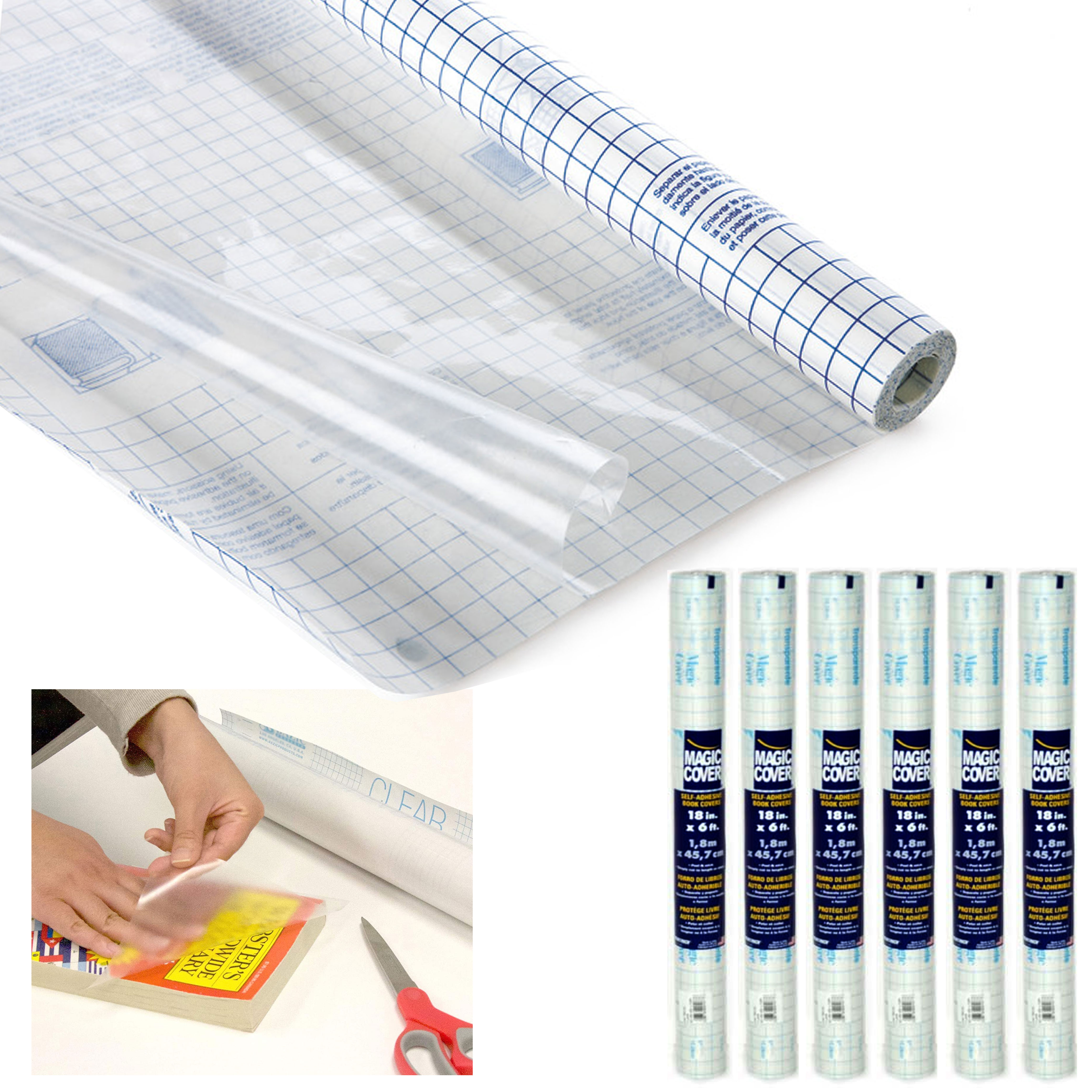6 Rolls Clear Contact Paper Adhesive Self Stick Liner Film Cover Protect  18x6ft