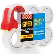 6 Rolls Clear Packing Tape, Heavy Duty Packaging Total 390 Yards for Shipping, Mailing, Moving & Storage Clear, Strong Refills Boxes, Clear, 2.7 mil 1.88 In. x 65 Yd 6 Count with Dispensers