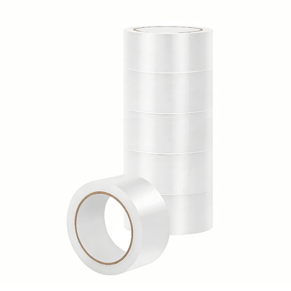 6 Rolls Clear Packing Tape for Shipping Packaging Moving Sealing, 2" Wide x 60 Yd Per Roll Heavy Duty Strong Bulk Packaging Tapes Refill for Moving Boxes, Office, School
