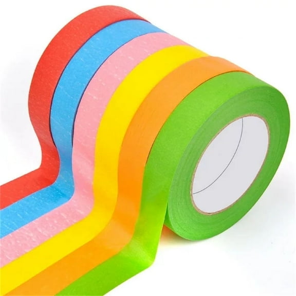 6 Rolls Colored Masking Tape 1 in x 55 yd,Rainbow Painter Tape Teacher Classroom Supplies Decorative Colorful Labeling Line DIY Craft Art Tape School Gift(2.4cm x 50m x 6) DEWEL