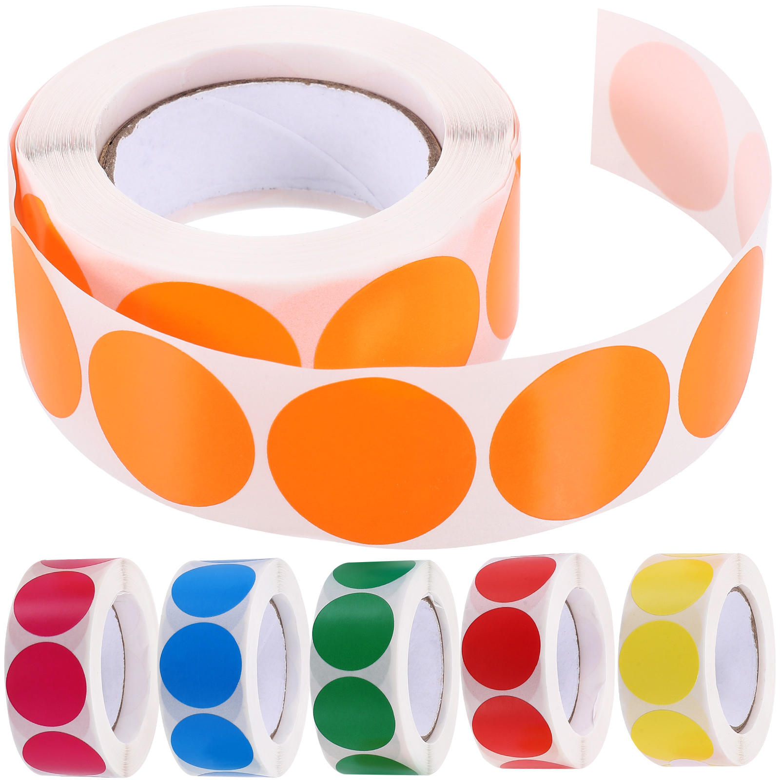 6 Rolls Colorful Dot Label Sealing Blank Handmade Classification Mark Sticker Stickers Labels