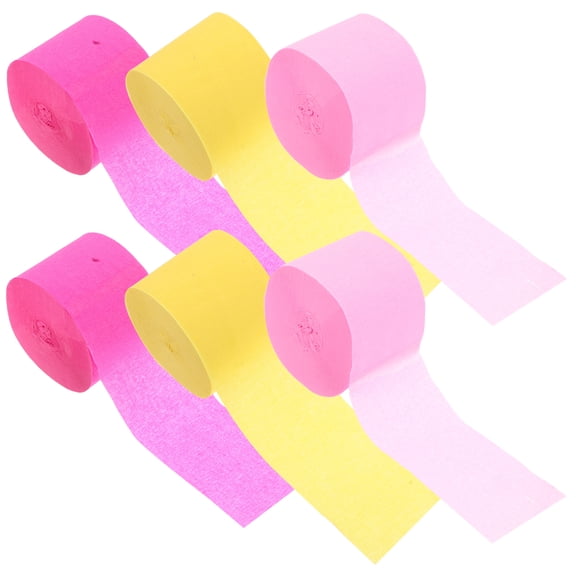6 Rolls Crepe Paper Streamers for Party Decorations, Craft Projects, Wedding Backdrops, Holiday Events, Colorful Swirls