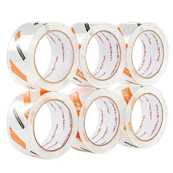 6 Rolls Crystal Clear Packing Tape, 328 Yards Heavy Duty Packaging Tape Refills for Shipping Packaging Mailing Moving Supplies, 1.88 inch x 54.6 Yards