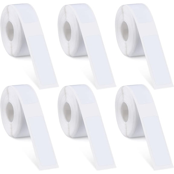 6 Rolls D30 Label Tape,960 Labels 12x40mm White Thermal Label Paper for Phomemo D30 Labels Tape Printer Maker Tapes Refill Replacement for Print Master Refill