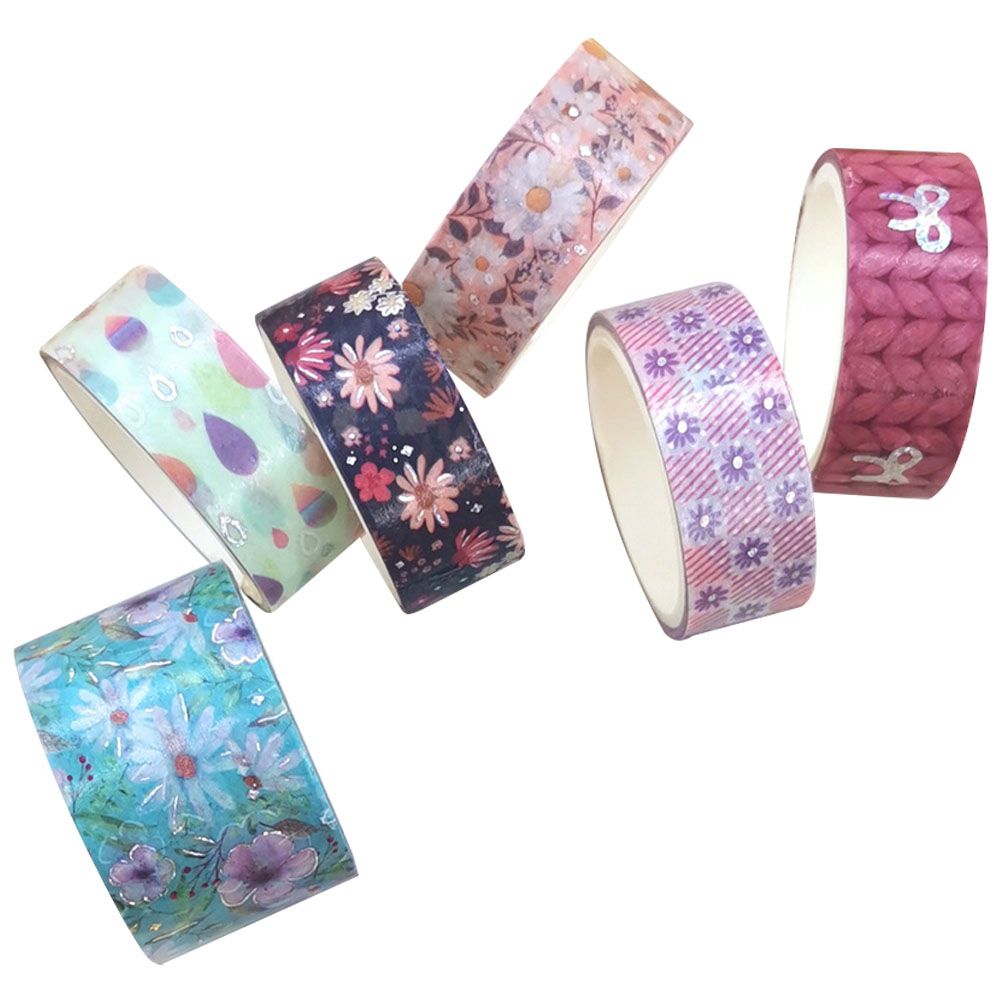 6 Rolls Daisy Washi Tape Decor Gift Envelopes Scrapbooking Tapes Floral