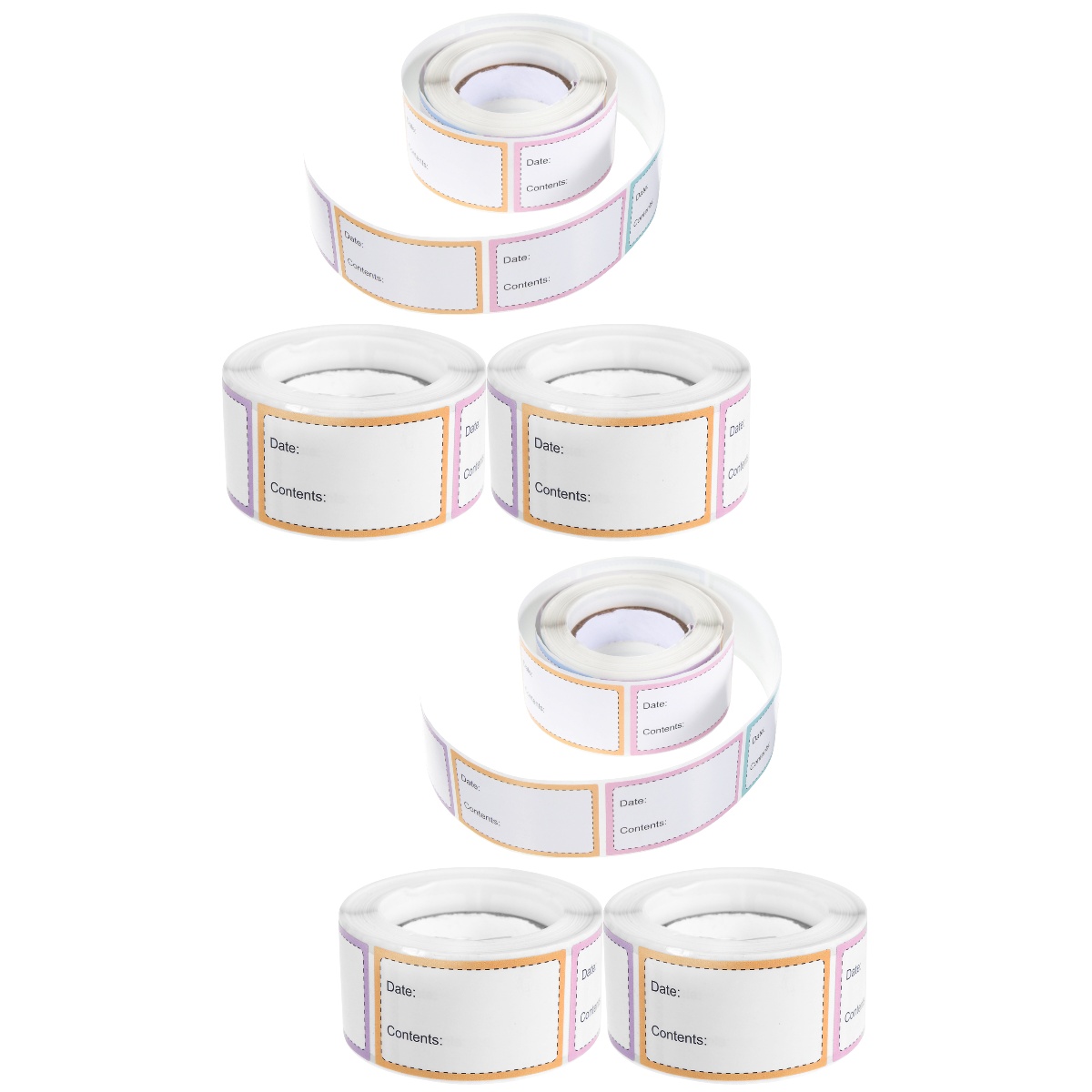 6 Rolls File Identification Stickers Food Jar Labels Storage