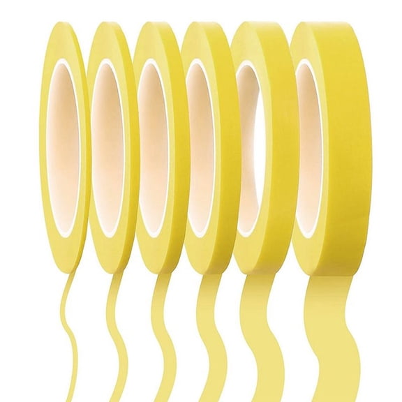6 Rolls Fine Line Tape 1/16,7/10,1/8,1/4,1/2,3/4 Inch x 55Yard, Fineline Masking Tape, Painters Automotive