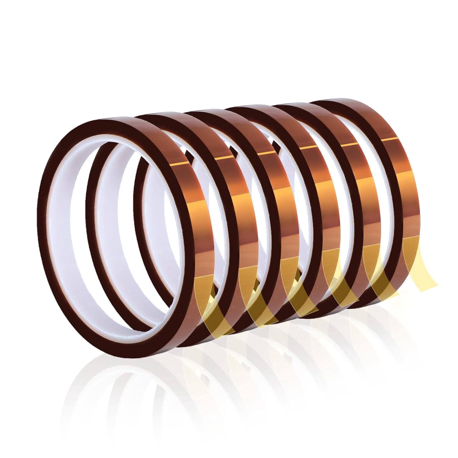 6 Roll Heat Resistant Tape Set – High Temp PET Tape For Electronics, Sublimation, 5/10/15/20mm X 33m