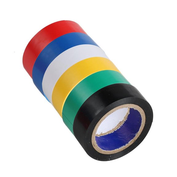 6 Rolls High Elasticity Strong PVC Electrical Tape Flame Resistant for Homes
