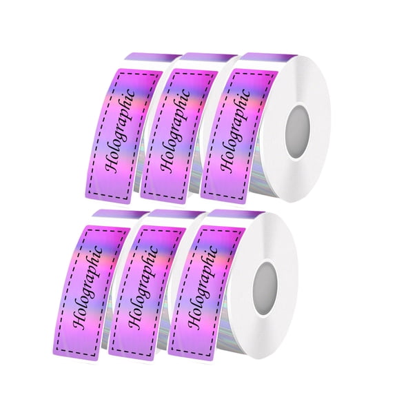 6 Rolls Holographic Thermal Color Label Tape Compatible with Phomemo D30/Q30/D35 – 12mm x 40mm (0.47"x1.57") Thermal Self-Adhesive Sticker Rolls, 6Rolls, Compatible with Non-RFID Printers