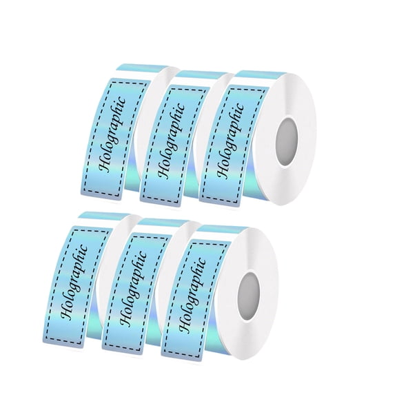 6 Rolls Holographic Thermal Color Label Tape Compatible with Phomemo D30/Q30/D35 – 12mm x 40mm (0.47"x1.57") Thermal Self-Adhesive Sticker Rolls, 6Rolls, Compatible with Non-RFID Printers